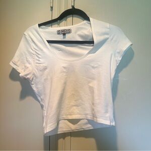 Groceries White Crop Top